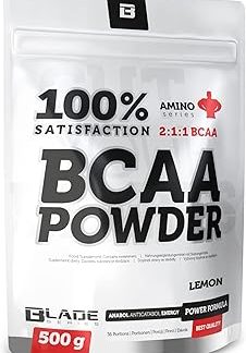 100% порошок BCAA + глютамин - 500 г - серия BLADE, лимонный вкус