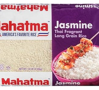Натуральный ароматный тайский белый рис жасмин Mahatma, без глютена, без ГМО, веганский, мешок 10 фунтов.
