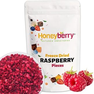 Кусочки лиофилизированной малины для каши 50 г - Сублимированные фрукты - Кусочки сушеной малины - Лиофилизированные фрукты для выпечки, украшения тортов, десертов - 100% натуральный продукт, без добавления сахара