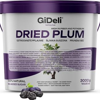 Сушеные сливы GiDeli, 3 кг, в ведре, без косточек, несладкие, из Чили.