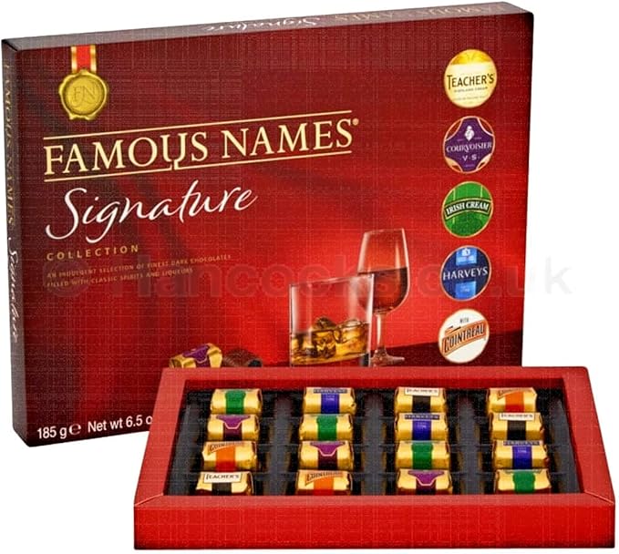 Набор шоколадных конфет Elizabeth Shaw Famous Names Signature Collection, 185 г x 2 | Подарочный набор | Шоколадный подарок на День отца, День святого Валентина, Рождество и дни рождения | Подарочная коробка шоколадных конфет (2 штуки)