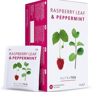 Чай Nutra Tea - Малиновый и мятный чай - Малиновый чай для беременных женщин и будущих мам - 120 чайных пакетиков - Травяной чай - (6 упаковок)