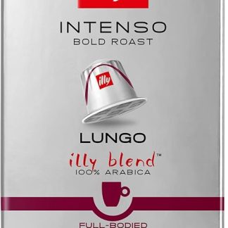 Кофейные капсулы illy Lungo Intenso, алюминиевые, совместимые с Nespresso, 10 штук.