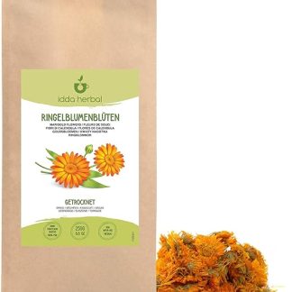 Травяной чай IDDA с календулой, 250 г, сушеные цветки календулы, рассыпной чай.