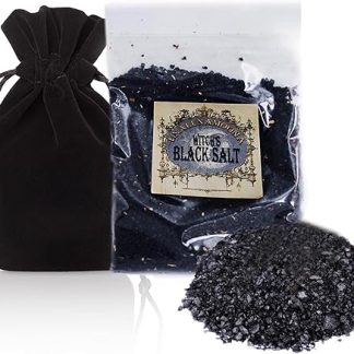 Вставка с черной солью для викканства UnaLunaMoona, черная соль для защиты, черная соль для заклинаний, защита эмпатов, ведьминская соль, принадлежности и инструменты для колдовства, черная соль для викканства, загружена в