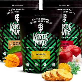 Набор зеленого фруктового чая мате Verde Mate, 3 упаковки по 500 г – манго и маракуйя, ананас, драконий, бразильский.