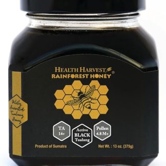 Высококачественный черный мед Туаланг, 375 г (TA 14+, содержание пыльцы 4,8 миллиона+, разнообразие пыльцы 150+). Интенсивный выбор для мужчин. Консервированный, сырой, непастеризованный, нефильтрованный.