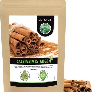 Палочки корицы Alpi Nature Cassia, 125 г, рулетики из коры корицы, 60 мм, примерно 37-39 штук в упаковке.