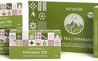 Органический тимьяновый чай Alpi Nature, 80 чайных пакетиков, 80 г, упаковка из 4 × 20 пакетиков по 1 г каждый.
