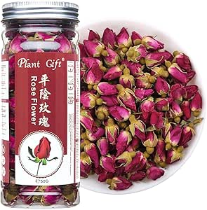 Чай из бутонов розы Plant Gift, 50 г/1,76 унции. Для красоты, высококачественный 100% органический травяной чай из цельных бутонов розы с богатым ароматом, снимает тревогу и способствует метаболизму, без кофеина.