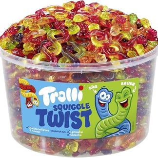 Тролли Сквиггл Твист, кисло-сладкие червячки, плетеные косички, 1200 г