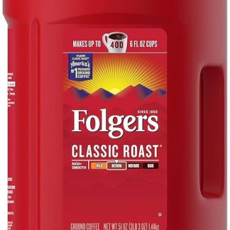 Молотый кофе Folgers Classic Roast Medium, банка 1,44 кг, хватает на 400 чашек (170 мл) - упаковка из 1 шт.