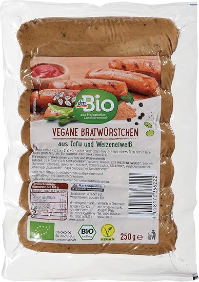 dmBio Vegan Bratwürstchen (Веганская колбаса) 250г