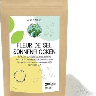 Морская соль Alpi Nature Sunflakes в хлопьях, 200 г, собранная вручную, Fleur de Sel, хлопья 0,5-3 мм.