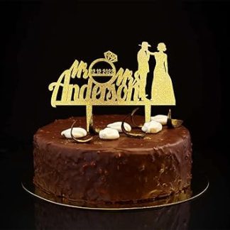 Украшения для свадебного торта в деревенском стиле: силуэты, блестки, золотая пара, персонализированные имена и дата, украшения для торта на годовщину свадьбы, свадебные подарки для пары.