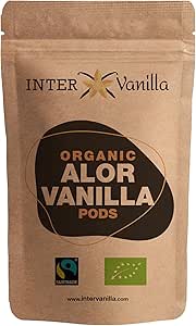 InterVanilla FAIRTRADE ORGANIC. Ваниль сорта Алор, 10 стручков. 13–15 см. Высокое содержание ванилина 2%. Справедливая торговля.