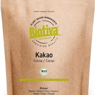 Органический какао-порошок Biotiva 300 г - 100% чистый какао-порошок, сильно обезжиренный (11% жира) - без добавок - высочайшее качество - разлит и проверен в Германии