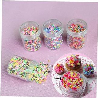 1 коробка слайма с посыпкой для изготовления поделок из глины, наполнителя для конфет, имитации торта, десерта, грязевого слайма, частиц, материалов, аксессуаров и декора.