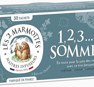 Les 2 Marmottes - Настой 1, 2, 3...Сон! 30 пакетиков - Мелисса, лимон и ромашка - Для хорошего сна и расслабления - Сделано во Франции - Без добавления ароматизаторов - 36 г