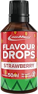 Ароматизированные капли IronMaxx 50 мл – клубника ароматизированные капли без калорий и сахара для йогурта, напитков и десертов пипетка для точного дозирования