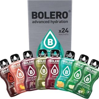 Bolero CLASSIC FLAVOUR MIX 24x3 г Порошок для приготовления напитка без сахара, подслащенный стевией и витамином С подходит для детей, спортсменов и диабетиков без глютена и подходит для веганов