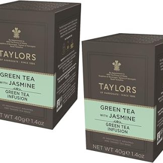 Taylors® Зеленый чай с жасмином Свежие и цветочные пакетики зеленого чая - 2 x 20 чайных фильтрующих пакетиков (80 г) Зеленый чай с ароматом жасмина