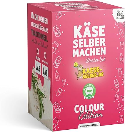 Набор для сыроварения — стартовый комплект — цветное издание — розовый, с журналом рецептов и видеоуроком (для сыра, творога и сливочного сыра); традиционное сыроварение.