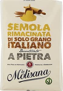 Мука зерновая Итальянская Semolina Rimacinata 1кг - La Molisana для макарон желтая