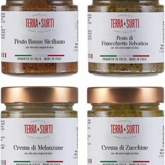 TERRA SURTI – Набор сицилийского песто и соусов, 4 банки, по 190 г каждая