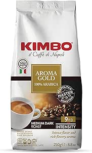 Кофе Kimbo Golden Espresso 100% арабика, кофейные зерна, 250 г