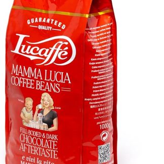 Кофе в зернах Lucaffe Mamma Lucia, 1 кг, 40% арабика, 60% робуста, средняя обжарка, среднее содержание кофеина.