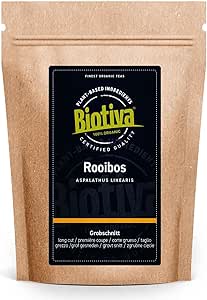 Органический чай ройбуш 500 г (2 x 250 г) – Ройбуш – красный куст – Aspalathus Linearis – чай ройбуш – разлит в бутылки и контролируется в Германии – Biotiva
