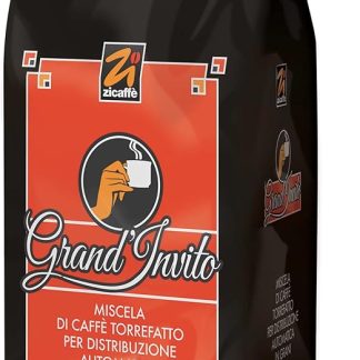 Кофе в зернах Zicaffe Grand Invito, 1 кг, арабика 20%, робуста 80%, темная обжарка, высокое содержание кофеина.