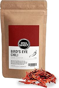 Острый перец чили «Птичий глаз» (100 г) - перец пири-пири для азиатской кухни, соусов, супов, карри и домашнего чили-масла Уникальный вкус и аромат 100% натуральный, без добавок