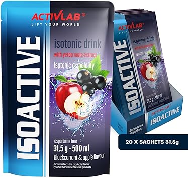 Изотонический напиток Activlab в порошке, электролиты, витамины группы В, 500 мл, спортивный напиток, 20 x 31,5 г, черная смородина с яблоком, изоактивный