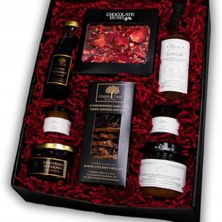 Эксклюзивная подарочная корзина с ручкой – набор для гурманов ETERNO и CHERRY TREE с джемами, медом, соком и сладостями элегантный подарок премиум-класса для нее идеальный подарок для деловых людей