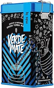 Зеленый мате Verde Mate Green Mas IQ 0,5 кг Йербера Металлическая банка с дозатором Травяной и фруктовый мате 500 г Бразильский Зеленый мате Чай мате из Бразилии Высушенный на воздухе