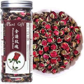 Сушеные бутоны роз для подарка, 50 г/1,76 унции (金边玫瑰). Сушеные бутоны роз, съедобный чай из роз из Пномпеня, ароматные сушеные цветы для чая, выпечки, рукоделия, мыловарения, смолы, попурри.