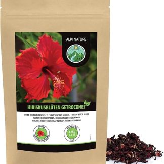 Чай Alpi Nature с гибискусом, 125 г, сушеные целые цветки гибискуса с лепестками, рассыпной чай.