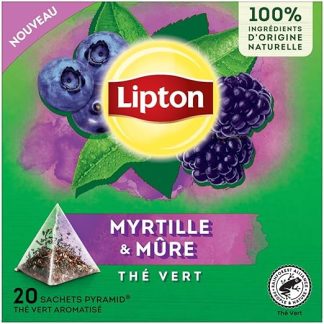 Lipton, зеленый чай, ароматизированный зеленый чай, для холодного или горячего заваривания, ягодный и сливовый вкус, для хорошего самочувствия, 100% натуральные ингредиенты, 20 пирамидальных пакетиков.