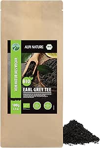 Органический чай Эрл Грей от Alpi Nature, 100 г, черный чай с маслом бергамота, с натуральным кофеином.