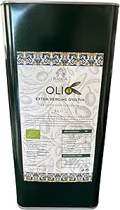 Органическое оливковое масло первого холодного отжима RACILIA из Италии, 5 л, органическая банка для приготовления пищи, 5 литров Итальянское оливковое масло первого холодного отжима из Сицилии, на вашем столе