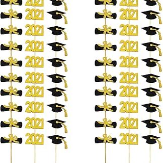 Набор украшений для кексов на выпускной, 60 штук, для вечеринки 2021 года.