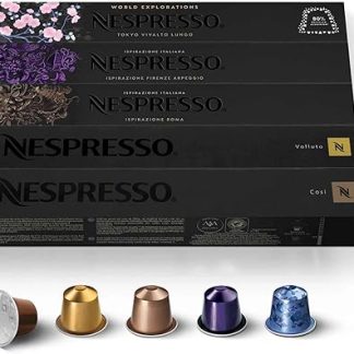 Оригинальные кофейные капсулы Nespresso, 50 упаковок (разные): 10 капсул Volluto, 10 Roma, 10 Cosi, 10 Vivalto и 10 Arpeggio для кофемашин Nespresso Espresso, Cappuccino и Macchiato.