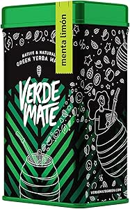 Зеленый мате Verde Mate с мятой и лимоном 0,5 кг Йербера Металлическая банка с дозатором Мятно-лимонный мате 500 г Бразильский Зеленый мате Йерба мате из Бразилии Высушенный на воздухе