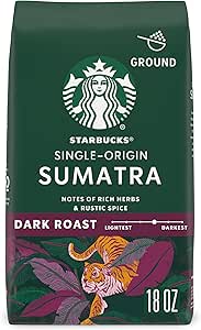 Молотый кофе Starbucks Sumatra Dark Roast, 18 унций (1 упаковка)