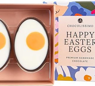 CHOCOLISSIMO - Пасхальные конфеты, пасхальный подарок - 4 эксклюзивных шоколадных пралине ручной работы в половинках яиц, безалкогольные, с начинкой из белого трюфеля, подарок для женщин и мужчин.