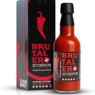 Brutalero Scorpion 100 мл – Чили-соус 43,293 SHU – 80% перца – Ферментированный, приготовленный вручную, с дозатором – Для гриля и повседневного приготовления