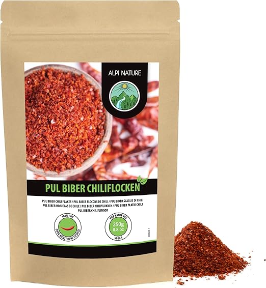 Alpi Nature Pul Biber 250 г, хлопья чили Pul Biber, измельченный перец чили для приготовления пищи.