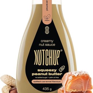 NUTCHUP Первое арахисовое масло в бутылке Сливочная арахисовая начинка Бутылка 435 г (соленая карамель)